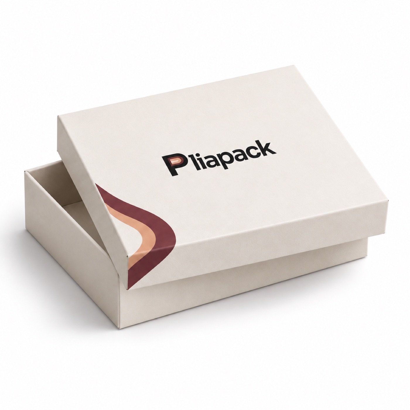 Lid And Base Boxes Open — AI-generated Pliapack brand demonstration